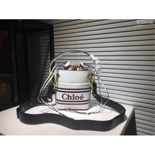 Chloe Roy Mini Bucket Bag Glattleder S396 Weiß