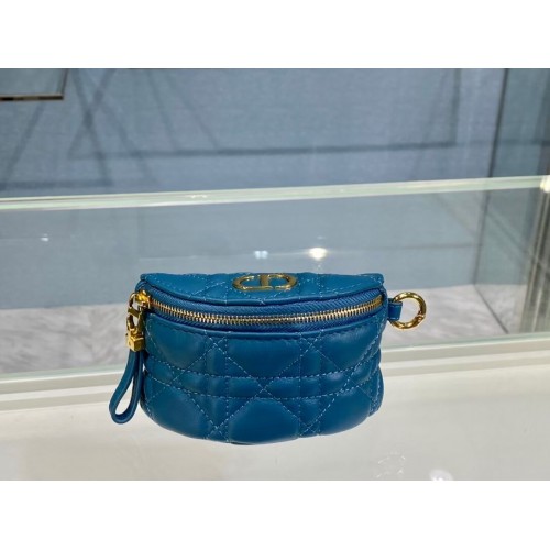 ABNEHMBARE DIOR CARO HALBMOND-GELDBÖRSE S5033U BLAU