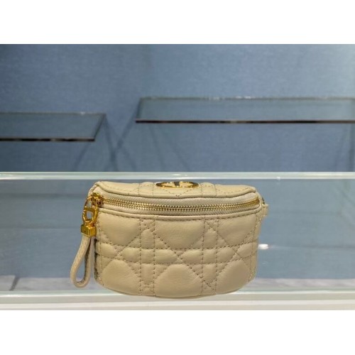 ABNEHMBARE DIOR CARO HALBMOND-MÜNZGELDBÖRSE S5033U Beige