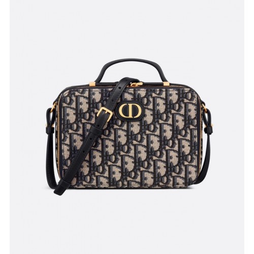 DIOR 30 MONTAIGNE BOX BAG Blau Multicolor Dior Oblique Jacquard S2141