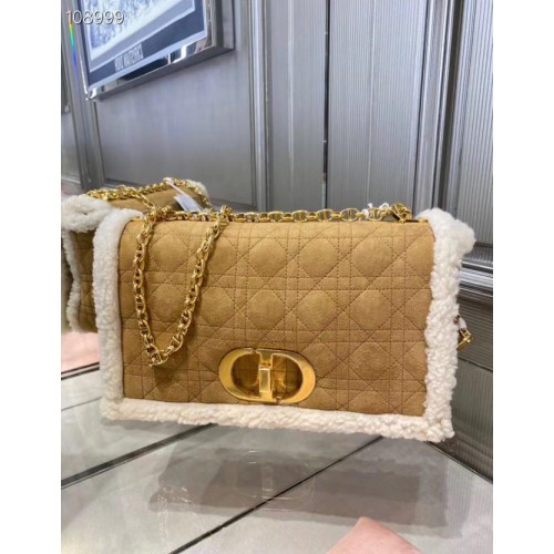 DIOR 30 MONTAIGNE CHAIN BAG Camelfarbener Shearling M9208