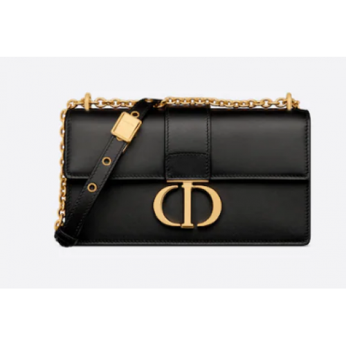 DIOR 30 MONTAIGNE EAST-WEST TASCHE MIT KETTE Kalbsleder M9334 schwarz