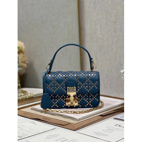 DIOR TASCHE Lucky Star Cannage Lammleder C2628 blau