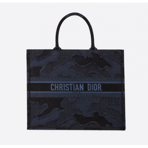 DIOR BLUE DIOR BOOK TOTE CAMOUFLAGE BESTICKTE CANVASTASCHE M1286