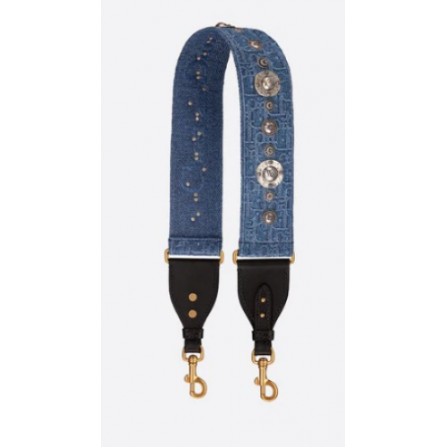 DIOR BLAU DIOR SCHRÄG VOLLSTÄNDIG BESTICKTER BAND M928