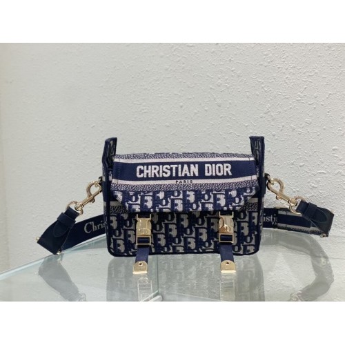 DIOR BOBBY BAG Stickerei C0803 dunkelblau