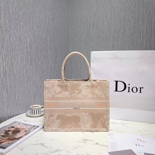 DIOR BOOK TOTE BAG AUS BESTICKTEM LEINWAND C1287 Beige
