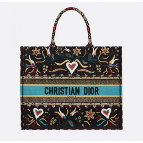 DIOR BOOK TOTE BAG VAN GEBORDUURD LEINWAND M1286ZBT