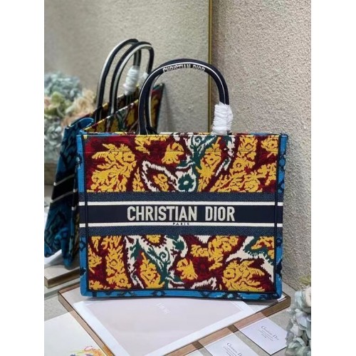 DIOR BOOK TOTE BLAU Mehrfarbige Dior Paisley-Stickerei M1287Z