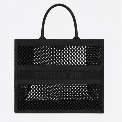 DIOR BOOK TOTE Schwarze Netzstickerei M1286Z