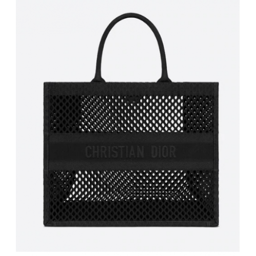DIOR BOOK TOTE Schwarze Netzstickerei M1286ZW