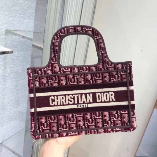 DIOR BOOK TOTE Burgund Dior Oblique bestickter Samt M1286Z