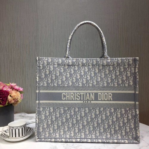 DIOR BOOK TOTE BESTICKTE CANVAS-TASCHE M1287-9 grau