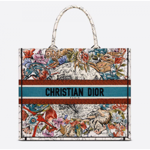 DIOR BOOK TOTE Latte Mehrfarbige Dior Constellation-Stickerei M1286Z