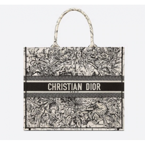 DIOR BOOK TOTE Latte Multicolor Dior Zodiac-Stickerei M1286Z