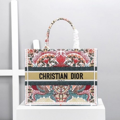 DIOR BOOK TOTE Latte Multicolor Dior Zodiac Stickerei M1287Z-1
