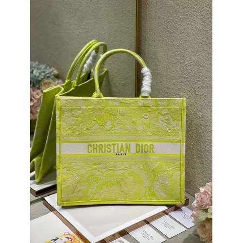DIOR BOOK TOTE Limette Toile de Jouy Rückseitenstickerei M1286ZR