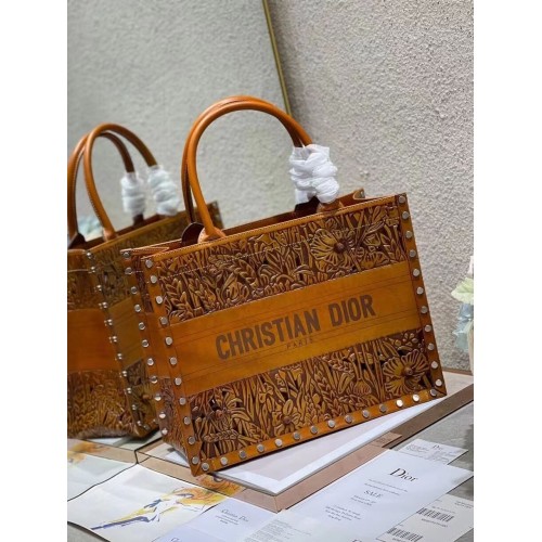 DIOR BOOK TOTE Mehrfarbige Stickerei M1296ZR-17 GELB