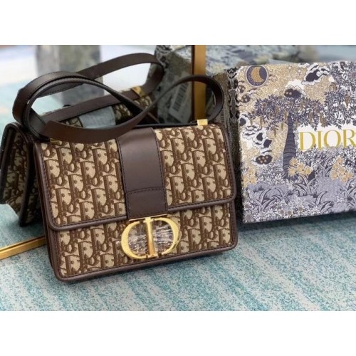 DIOR BOOK TOTE SMALL Schräg bestickt M1296ZW Braun