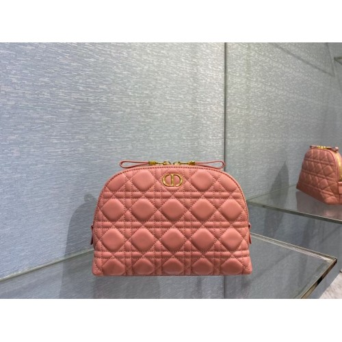 DIOR CARO SCHÖNHEITSTASCHE Cannage Lammleder S5047 rosa