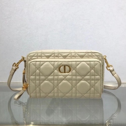 DIOR CARO DOPPELTASCHE Geschmeidiges Cannage-Kalbsleder S5037U Beige