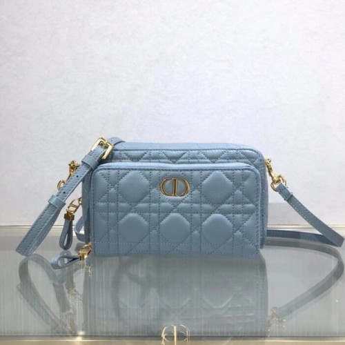 DIOR CARO DOPPELTASCHE Geschmeidiges Cannage-Kalbsleder S5037U Hellblau