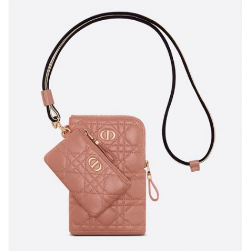DIOR CARO MULTIFUNKTIONSTASCHE Deep Nude Geschmeidiges Cannage-Kalbsleder S5036U