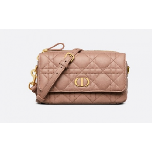 DIOR CARO TASCHE MIT KETTE Geschmeidiges Cannage-Kalbsleder S5125UWH Blush