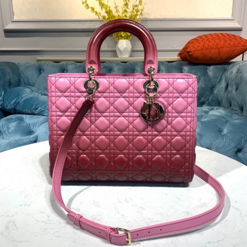 DIOR DAMENTASCHE Rosa Cannage Lammleder mit Farbverlauf M0567 Rosa