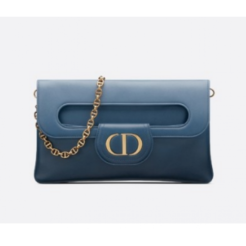 DIOR MEDIUM DIORDOUBLE BAG Kalbsleder mit Farbverlauf M8641U Indigoblau