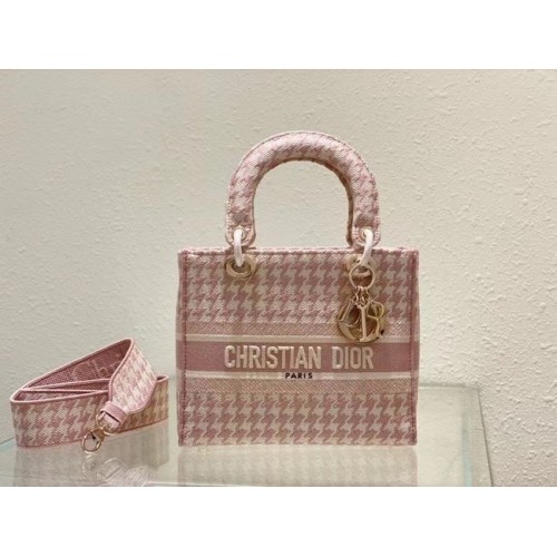 DIOR MEDIUM LADY D-LITE TASCHE Stickerei M0565OR Rosa