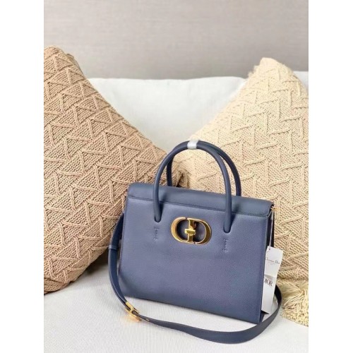 DIOR MEDIUM ST HONORE TOTE Genarbtes Kalbsleder M9321UMBA blau