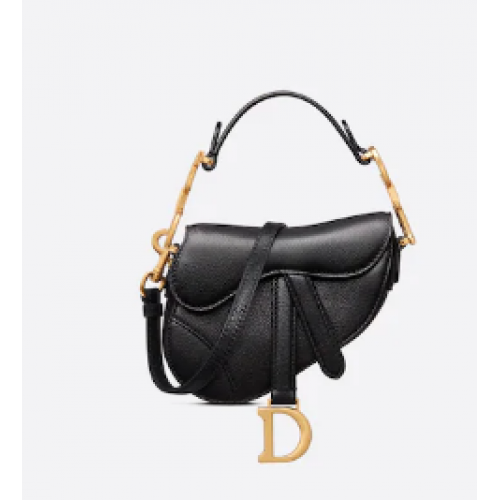 DIOR MICRO SATTELTASCHE Antikes Ziegenleder S5685CC schwarz
