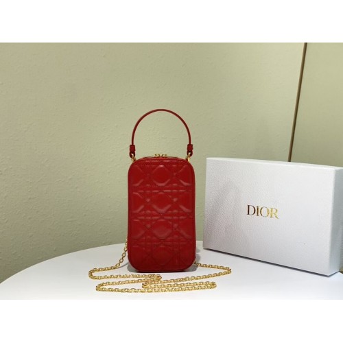 DIOR MINI BOBBY BAG Farbverlauf Cannage Lammleder C0955 rot