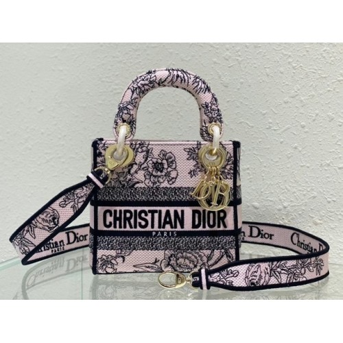 DIOR MINI LADY D-LITE TASCHE Stickerei M0500BZ-3