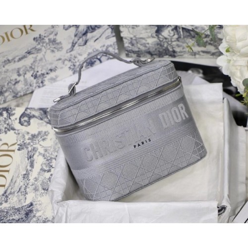 Dior Oblique bestickter DIORTRAVEL Kosmetikkoffer S5480 grau