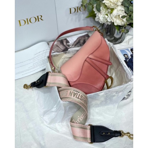 DIOR SATTELTASCHE Farbverlauf Kalbsleder M0446C Pink &Schulterriemen