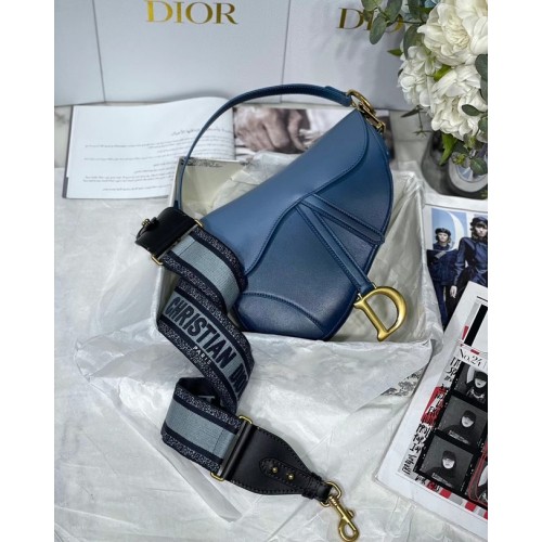 DIOR SATTELTASCHE Farbverlauf Kalbsleder M0446C blau &Schulterriemen