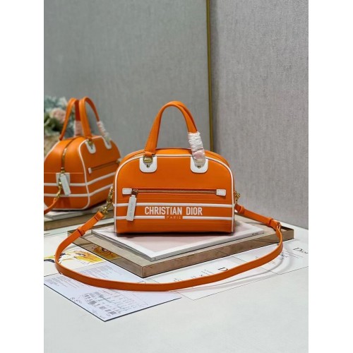 DIOR mittelgroße Tragetasche aus Leder C9200 orange