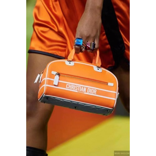 DIOR kleine Tragetasche aus geprägtem Leder C9201 orange