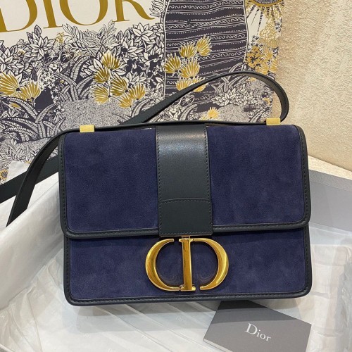 Dior 30 MONTAIGNE TASCHE Frosted Calfskin C9268 Dunkelblau