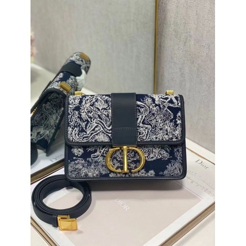 Dior 30 MONTAIGNE TASCHE Oblique Jacquard C9263-2 dunkelblau