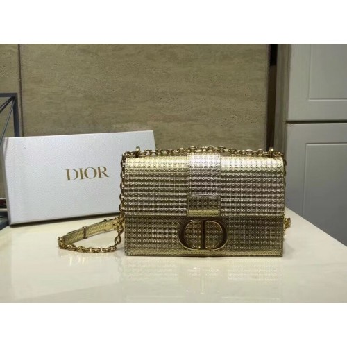 Dior 30 MONTAIGNE FLAP BAG AUS GLATTEM KALBSLEDER C9230 Gold