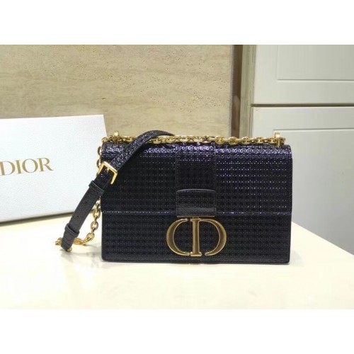Dior 30 MONTAIGNE FLAP BAG AUS GLATTEM KALBSLEDER C9230 schwarz