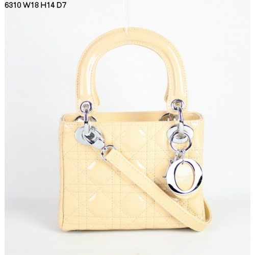 Christian Lady Dior Weizen Lackleder Tasche 6310 Silber