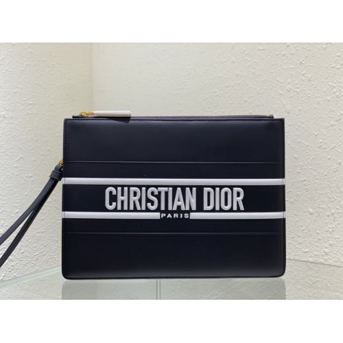 Dior Cluth Bag aus Kalbsleder C9181 Schwarz