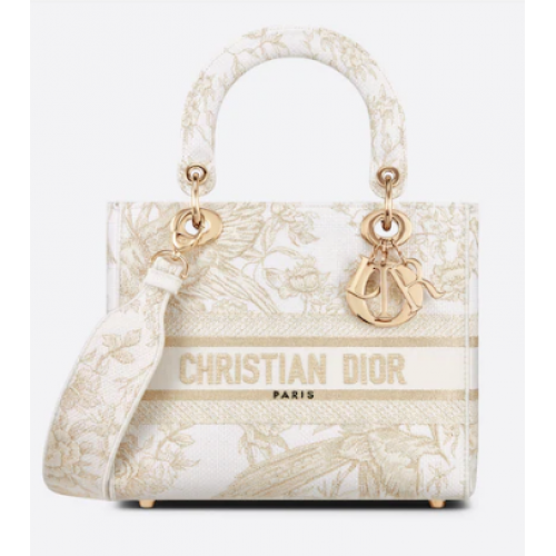 Dior Jardin d Hiver-Stickerei mit goldfarbenem Metallic-Faden M0565