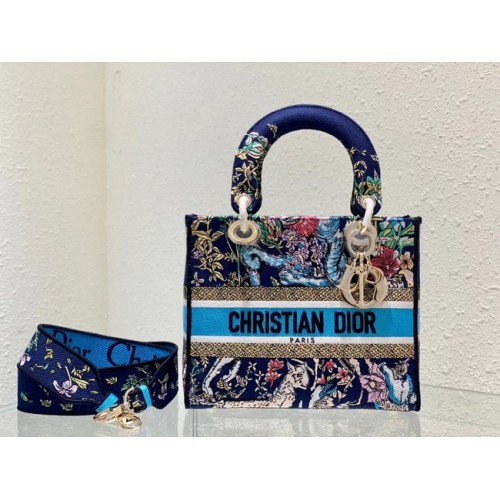 Dior MITTLERE LADY D-LITE TASCHE Bestickt M0565-11