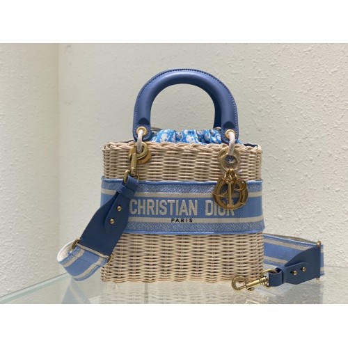 Dior MEDIUM LADY Webtasche C9916 blau