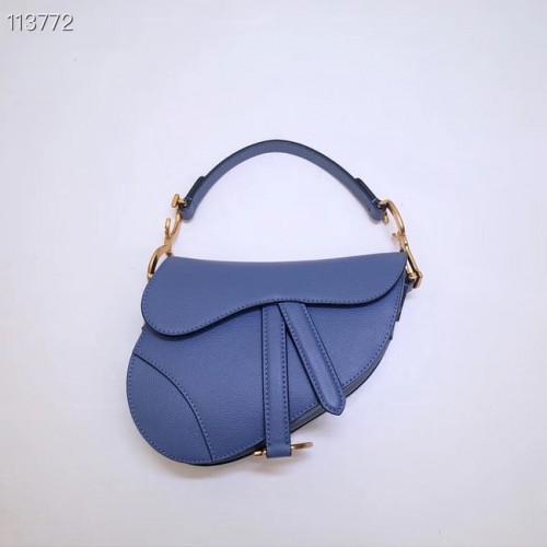 Dior Mini Saddle Bag Kalbsleder M0447 Blau